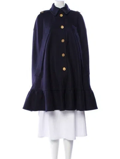 Pre-owned Red Valentino Wool Cape In Blue