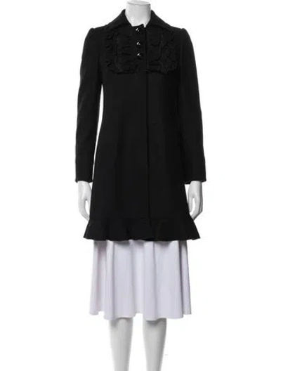 Pre-owned Red Valentino Wool Coat In Black