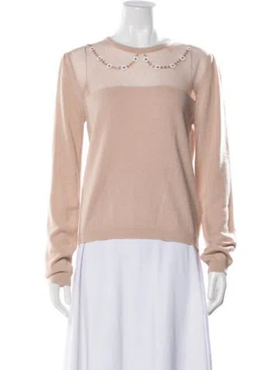 Pre-owned Red Valentino Wool Crew Neck Sweater In Neutral