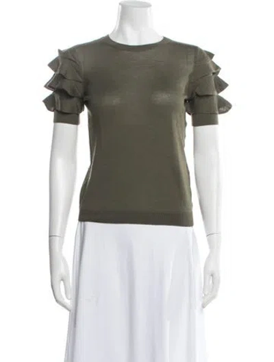 Pre-owned Red Valentino Wool Crew Neck Top In Green