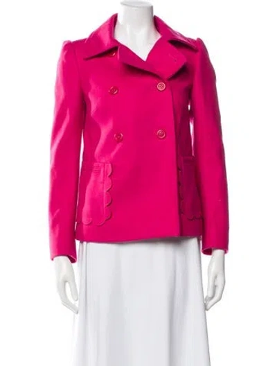 Pre-owned Red Valentino Wool Evening Jacket In Pink