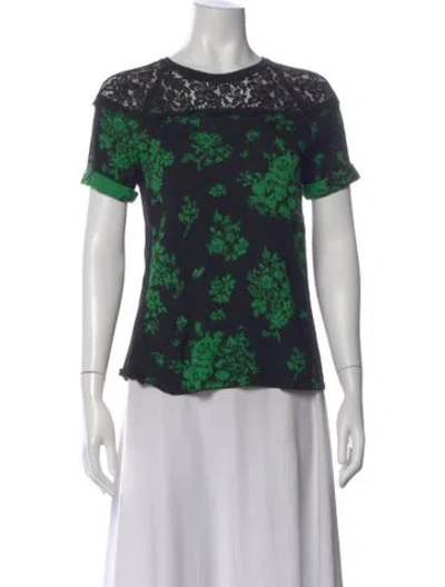 Pre-owned Red Valentino Wool Floral Print Sweater In Black
