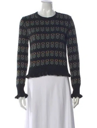 Pre-owned Red Valentino Wool Floral Print Sweater In Multi