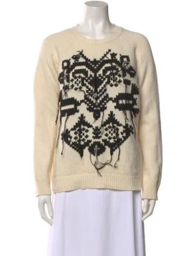 Pre-owned Red Valentino Wool Graphic Print Sweater In Neutral