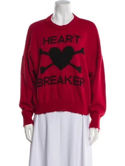 Pre-owned Red Valentino Wool Graphic Print Sweater In Red