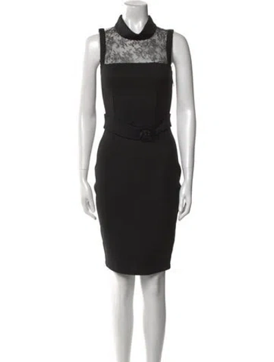 Pre-owned Red Valentino Wool Knee-length Dress In Black