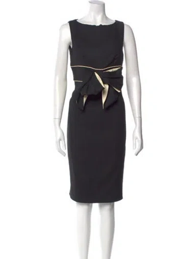 Pre-owned Red Valentino Wool Knee-length Dress In Black