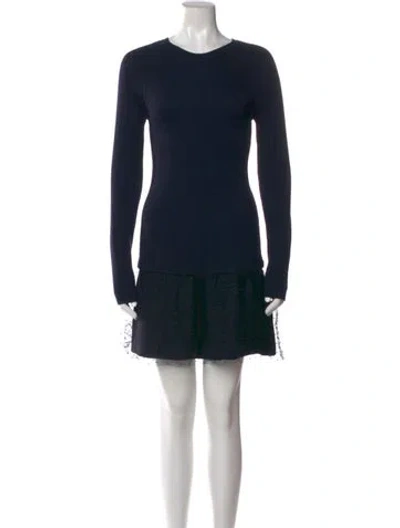 Pre-owned Red Valentino Wool Mini Dress In Black