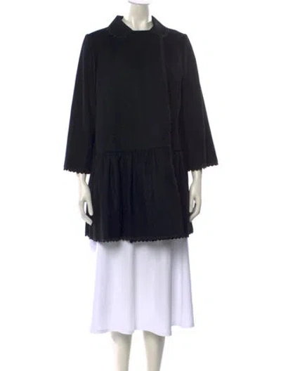 Pre-owned Red Valentino Wool Mini Dress In Black