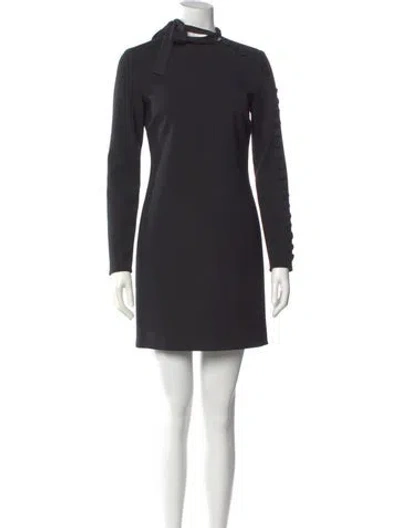 Pre-owned Red Valentino Wool Mini Dress In Black