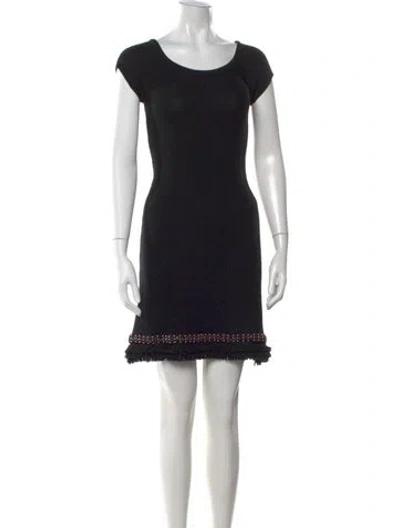 Pre-owned Red Valentino Wool Mini Dress In Black