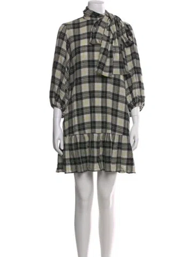 Pre-owned Red Valentino Wool Mini Dress In Black
