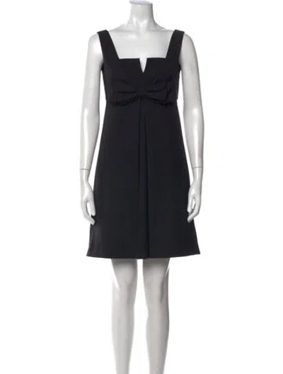 Pre-owned Red Valentino Wool Mini Dress In Black