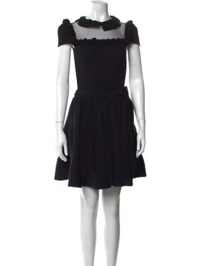 Pre-owned Red Valentino Wool Mini Dress In Black