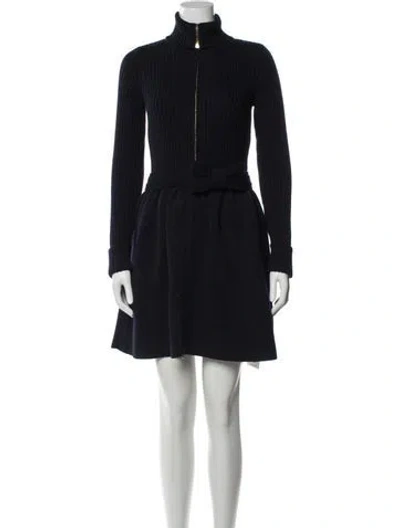 Pre-owned Red Valentino Wool Mini Dress In Blue