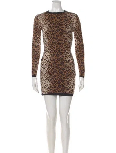 Pre-owned Red Valentino Wool Mini Dress In Brown