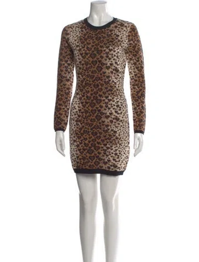 Pre-owned Red Valentino Wool Mini Dress In Brown