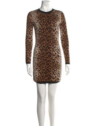 Pre-owned Red Valentino Wool Mini Dress In Brown