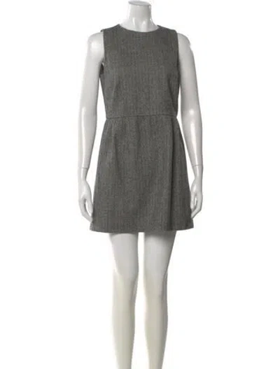 Pre-owned Red Valentino Wool Mini Dress In Gray
