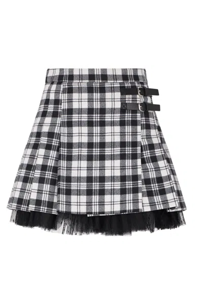 Red Valentino Wool Mini Skirt In Black