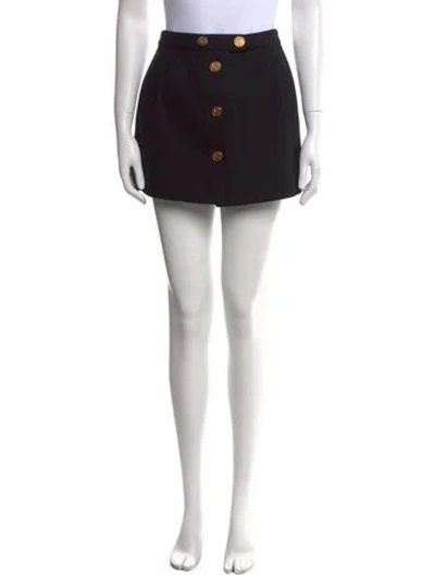 Pre-owned Red Valentino Wool Mini Skirt In Black