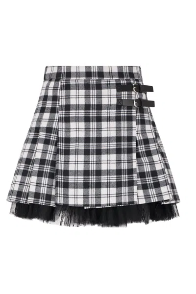 Red Valentino Wool Mini Skirt In Gray