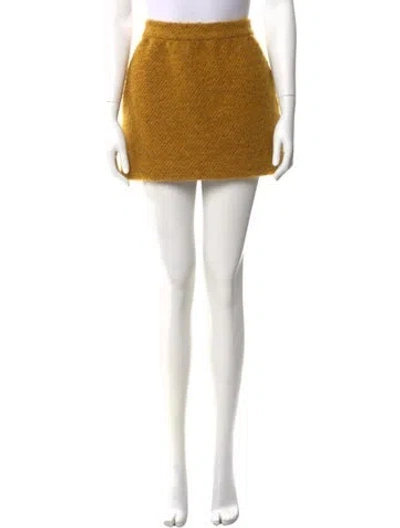 Pre-owned Red Valentino Wool Mini Skirt In Yellow