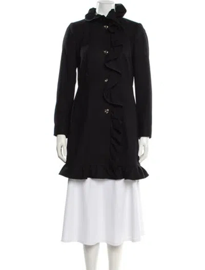 Pre-owned Red Valentino Wool Parka In Black