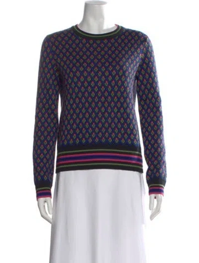 Pre-owned Red Valentino Wool Patterned Sweater In Blue