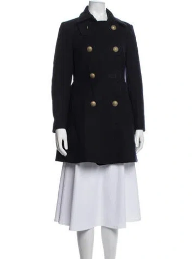Pre-owned Red Valentino Wool Peacoat In Black