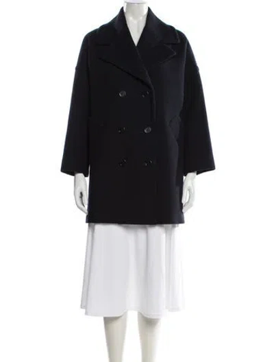 Pre-owned Red Valentino Wool Peacoat In Blue