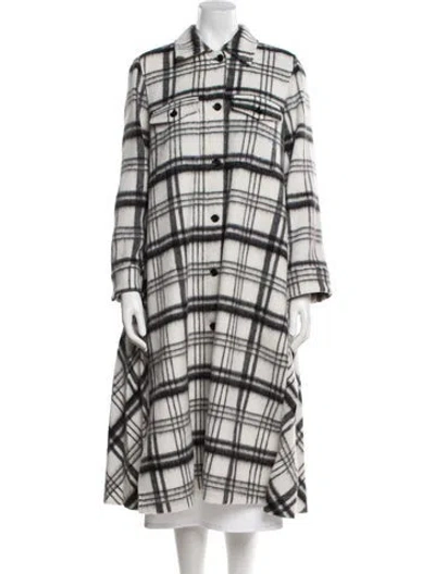 Pre-owned Red Valentino Wool Plaid Print Coat W/ Tags In Multi