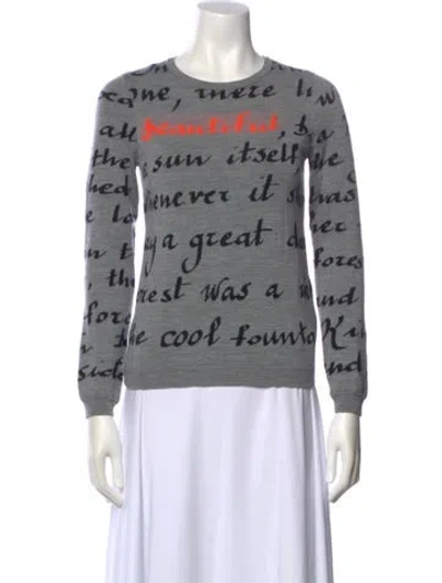 Pre-owned Red Valentino Wool Printed Sweater In Gray