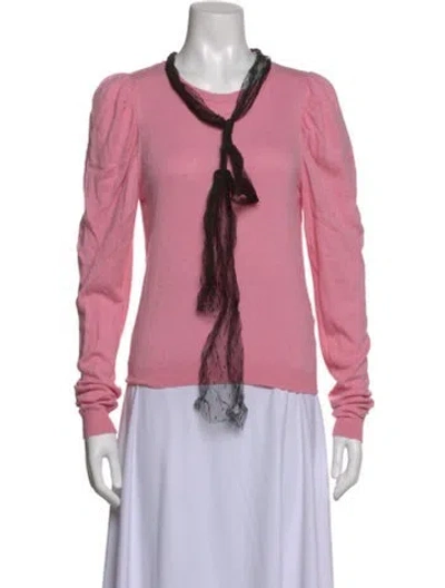 Pre-owned Red Valentino Wool Scoop Neck Sweater W/ Tags In Pink