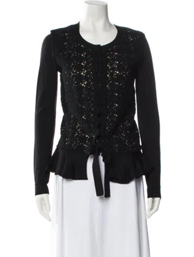 Pre-owned Red Valentino Wool Scoop Neck Sweater In White