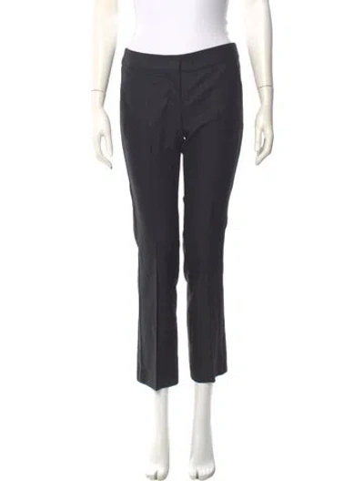 Pre-owned Red Valentino Wool Straight Leg Pants In Black