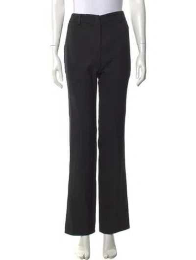 Pre-owned Red Valentino Wool Straight Leg Pants In Black