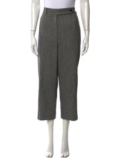Pre-owned Red Valentino Wool Straight Leg Pants In Gray