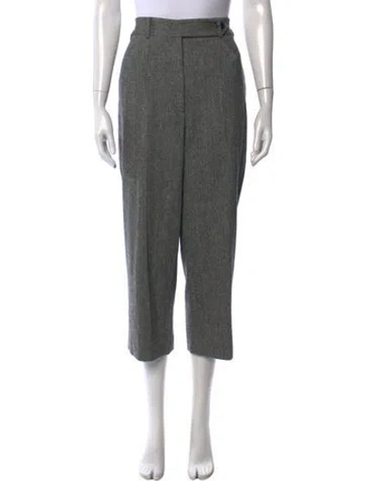Pre-owned Red Valentino Wool Straight Leg Pants In Grey