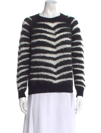 Pre-owned Red Valentino Wool Striped Sweater In Black