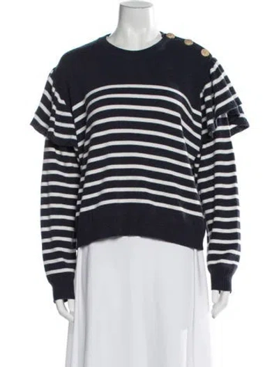 Pre-owned Red Valentino Wool Striped Sweater In Blue