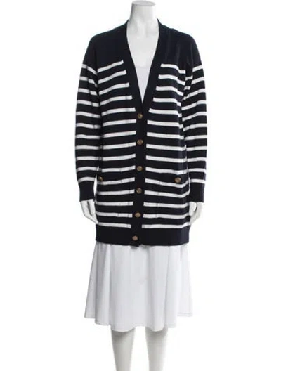 Pre-owned Red Valentino Wool Striped Sweater In Blue