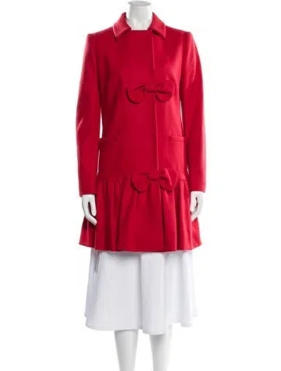 Pre-owned Red Valentino Wool Trench Coat In Red
