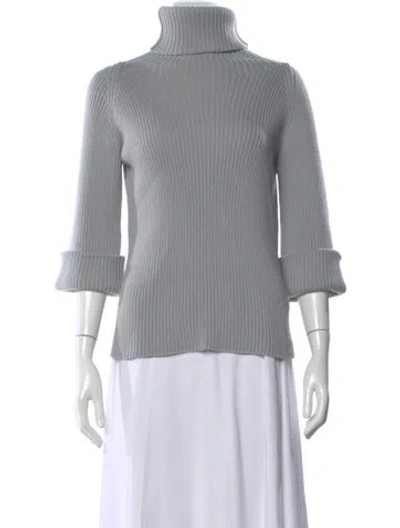 Pre-owned Red Valentino Wool Turtleneck Sweater In Gray