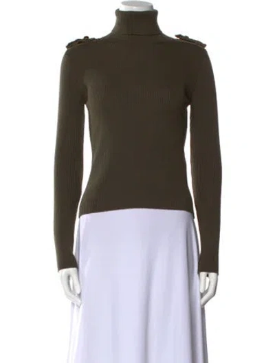 Pre-owned Red Valentino Wool Turtleneck Sweater In Green