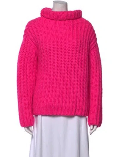 Pre-owned Red Valentino Wool Turtleneck Sweater In Pink