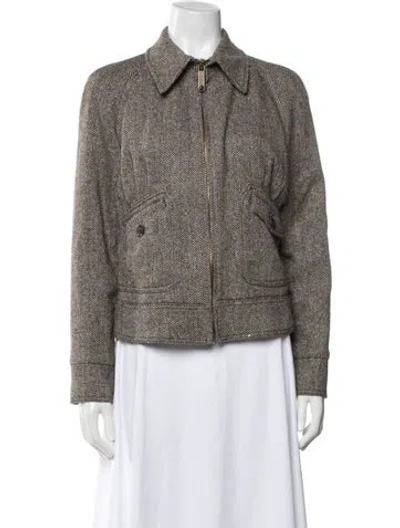 Pre-owned Red Valentino Wool Tweed Pattern Jacket In Neutrals