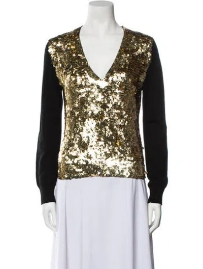 Pre-owned Red Valentino Wool V-neck Sweater In Multi