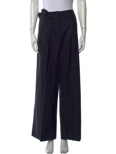 Pre-owned Red Valentino Wool Wide Leg Pants In Blue