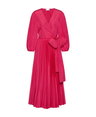 Red Valentino Wrap Dress In Red